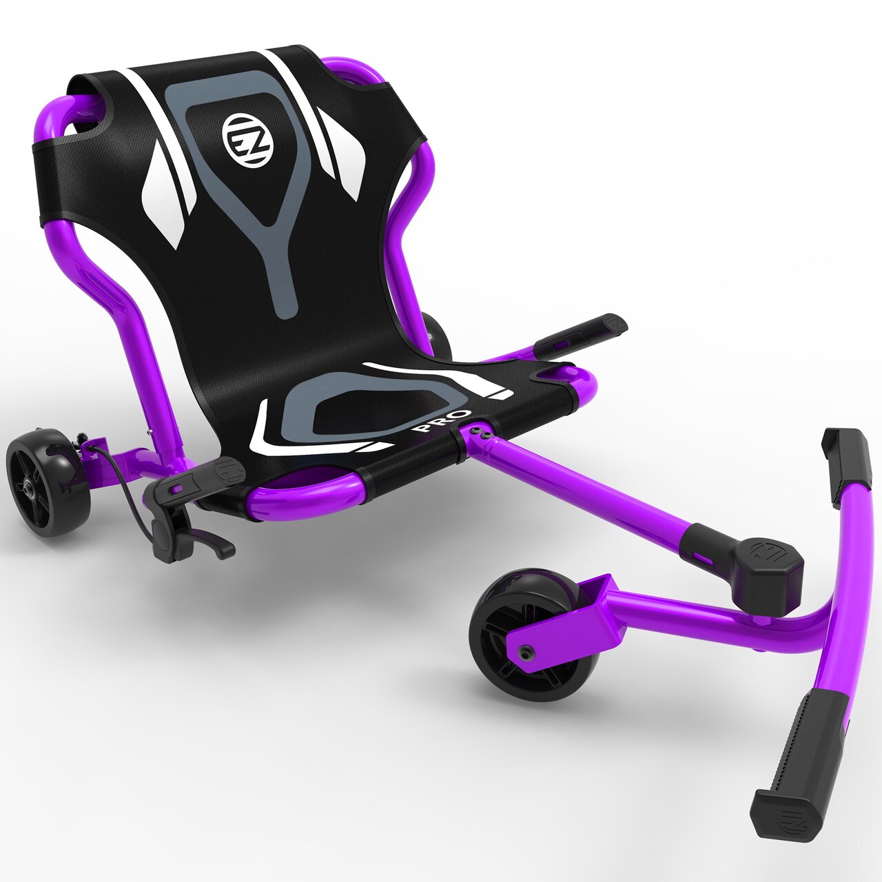 EzyRoller: Pro X - Purple - Ride-On Scooter, Cambering Motion, Pedal Free Cart, Hand Brakes, Extendable Frame, 220lb Capacity, Kids-Teens-Adults 9+